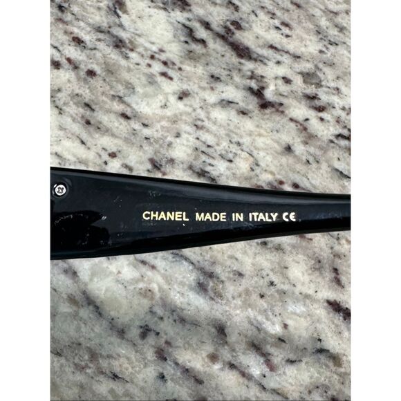 Chanel Shield Sunglasses Black Gold Rimless Y2K Designer Shades AS IS main image 8